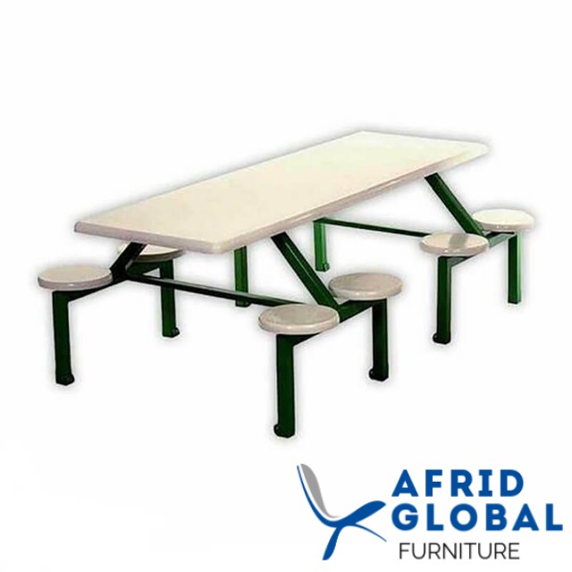 Eight-Seater Canteen Rectangular Stool Set