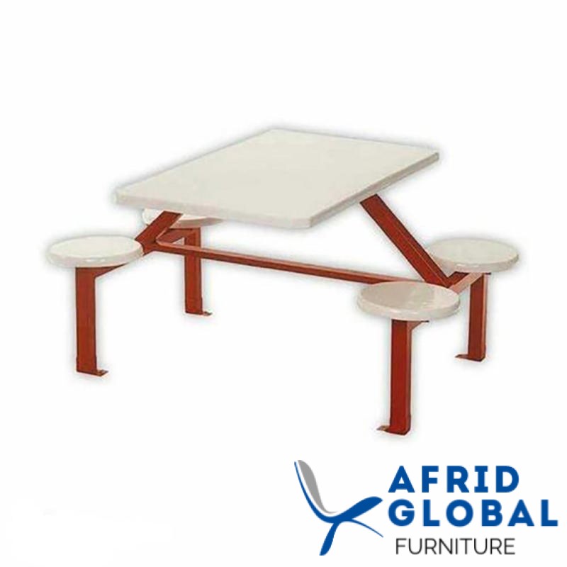 Four-Seater Canteen Rectangular Stool Set