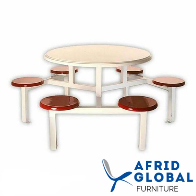 Six-Seater Canteen Round Stool Set