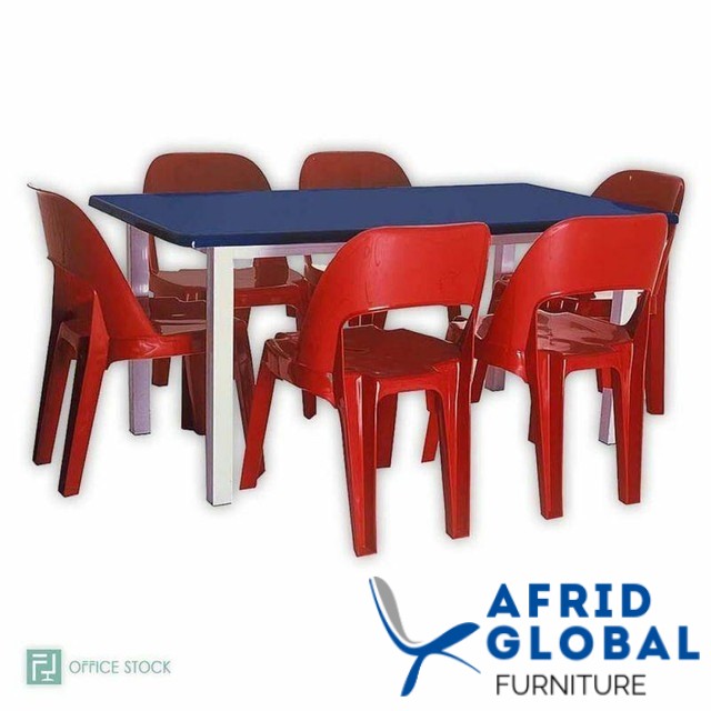 Rectangular Fibreglass Table with Metal Cradle Stand